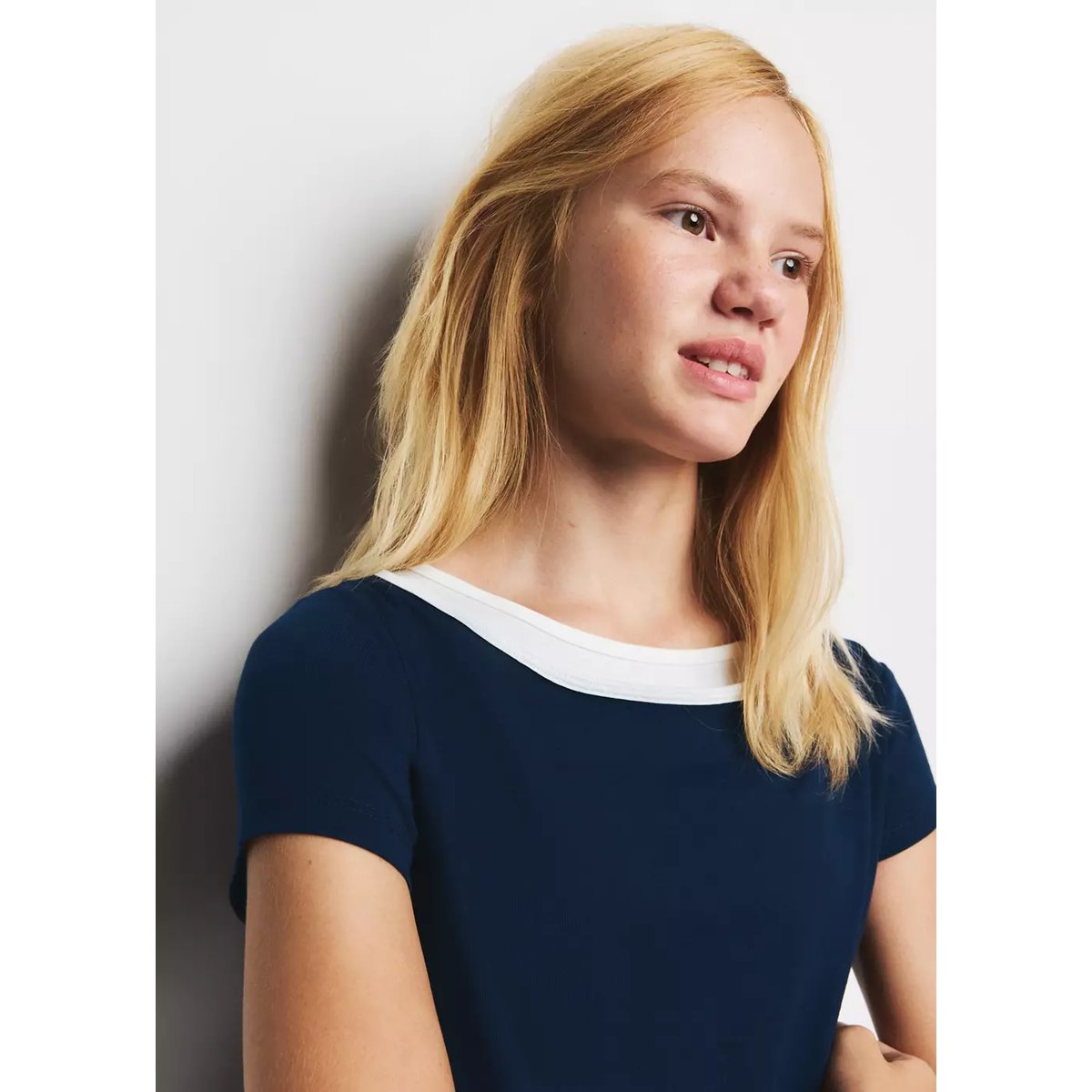 T-shirt coton double bleu marine, MANGO KIDS