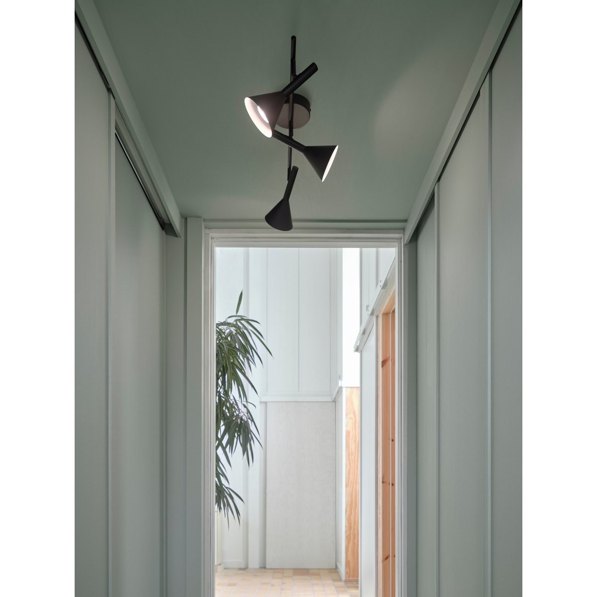 Plafonnier 3-spot têtes de lampe réglables en métal, KELVIS noir, NORDLUX