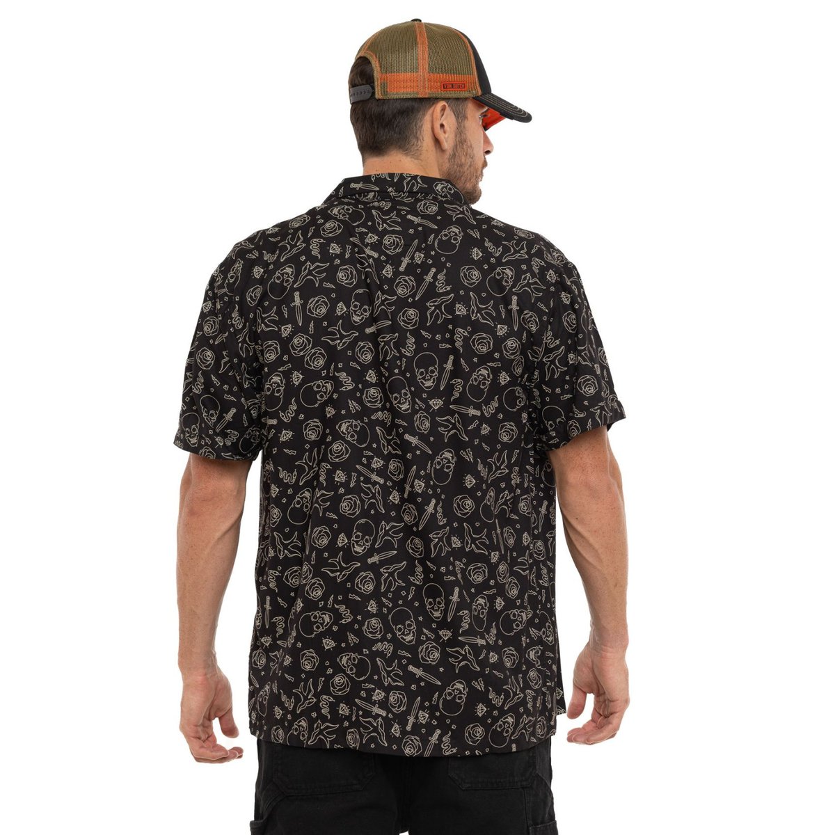 Chemise légère TATS noir/blanc, VON DUTCH