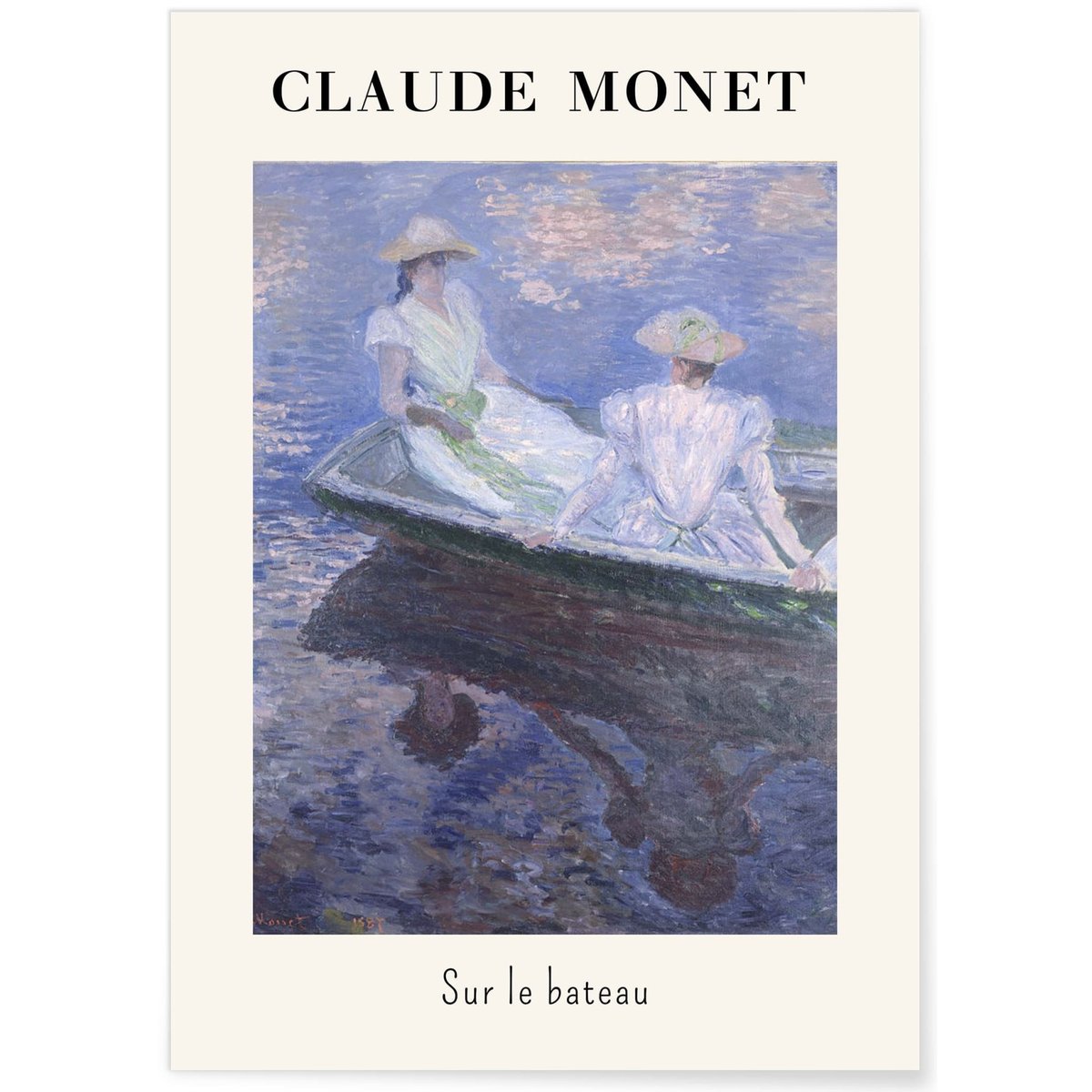 Affiche Claude Monet - Sur le Bateau blanc, L'AFFICHERIE