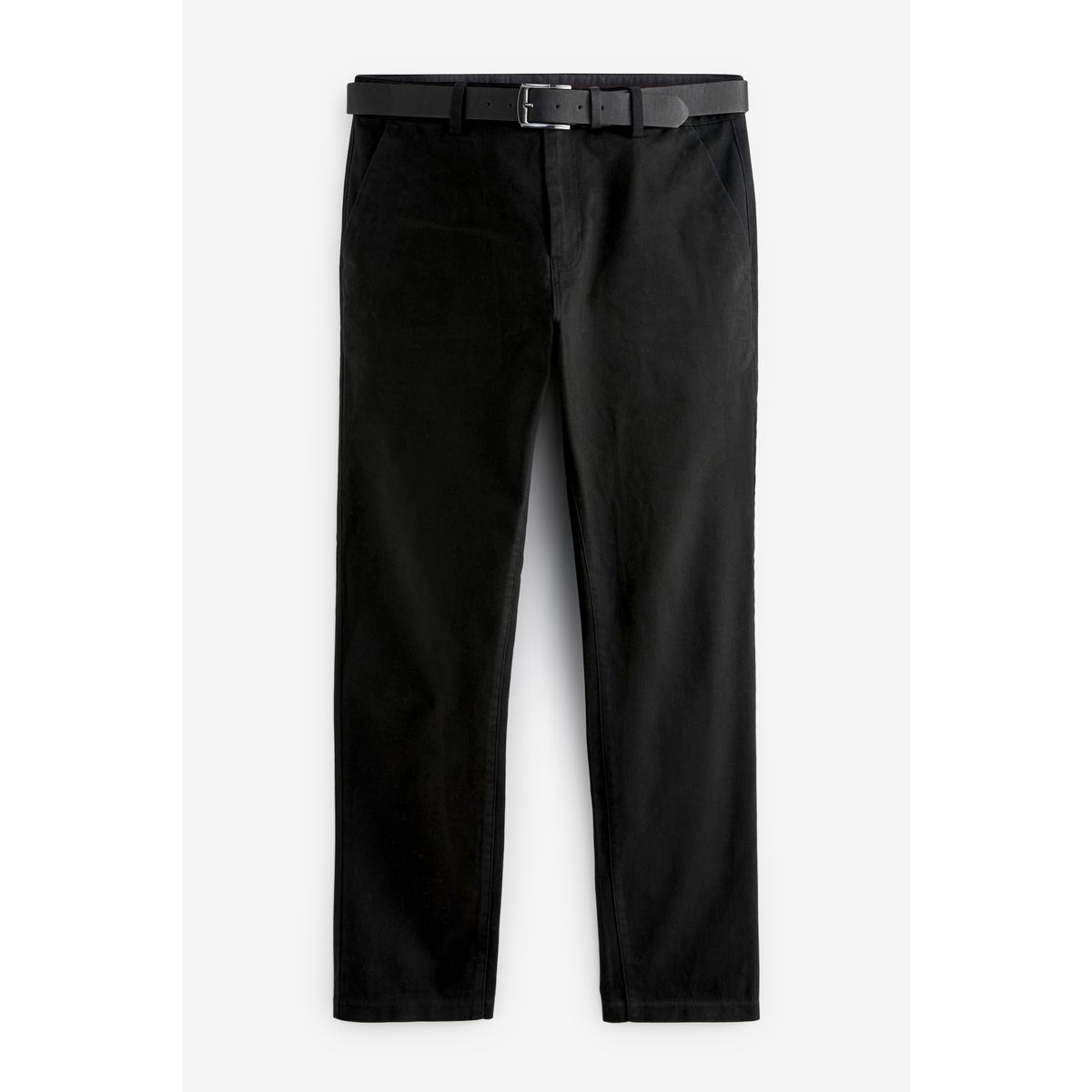 Pantalon chino slim doux avec ceinture noir, NEXT