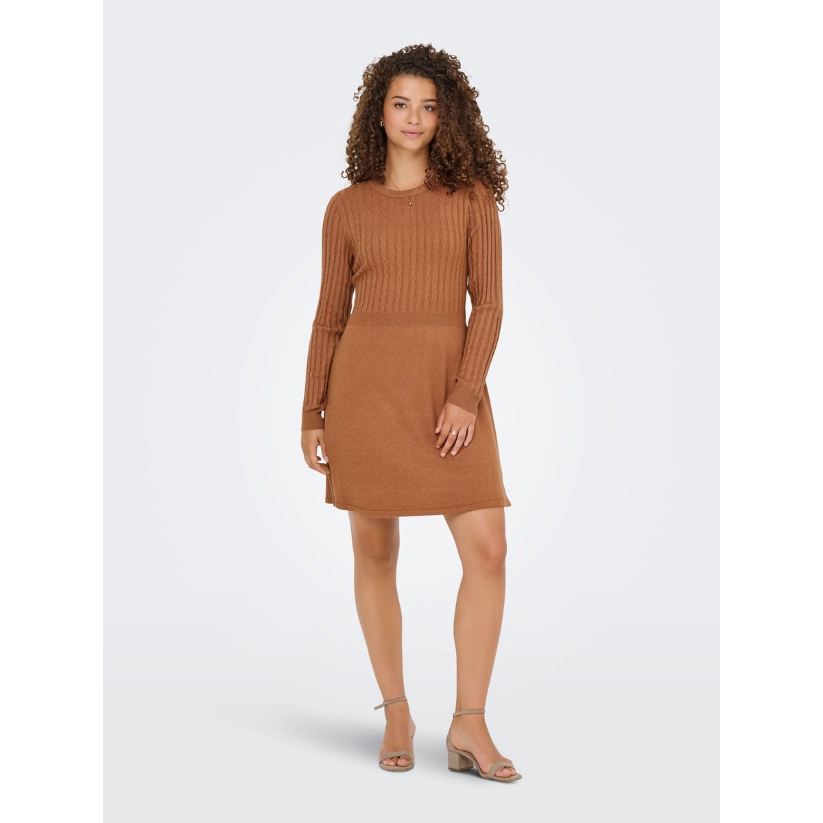 Robe en maille évasée tortoise shell, ONLY