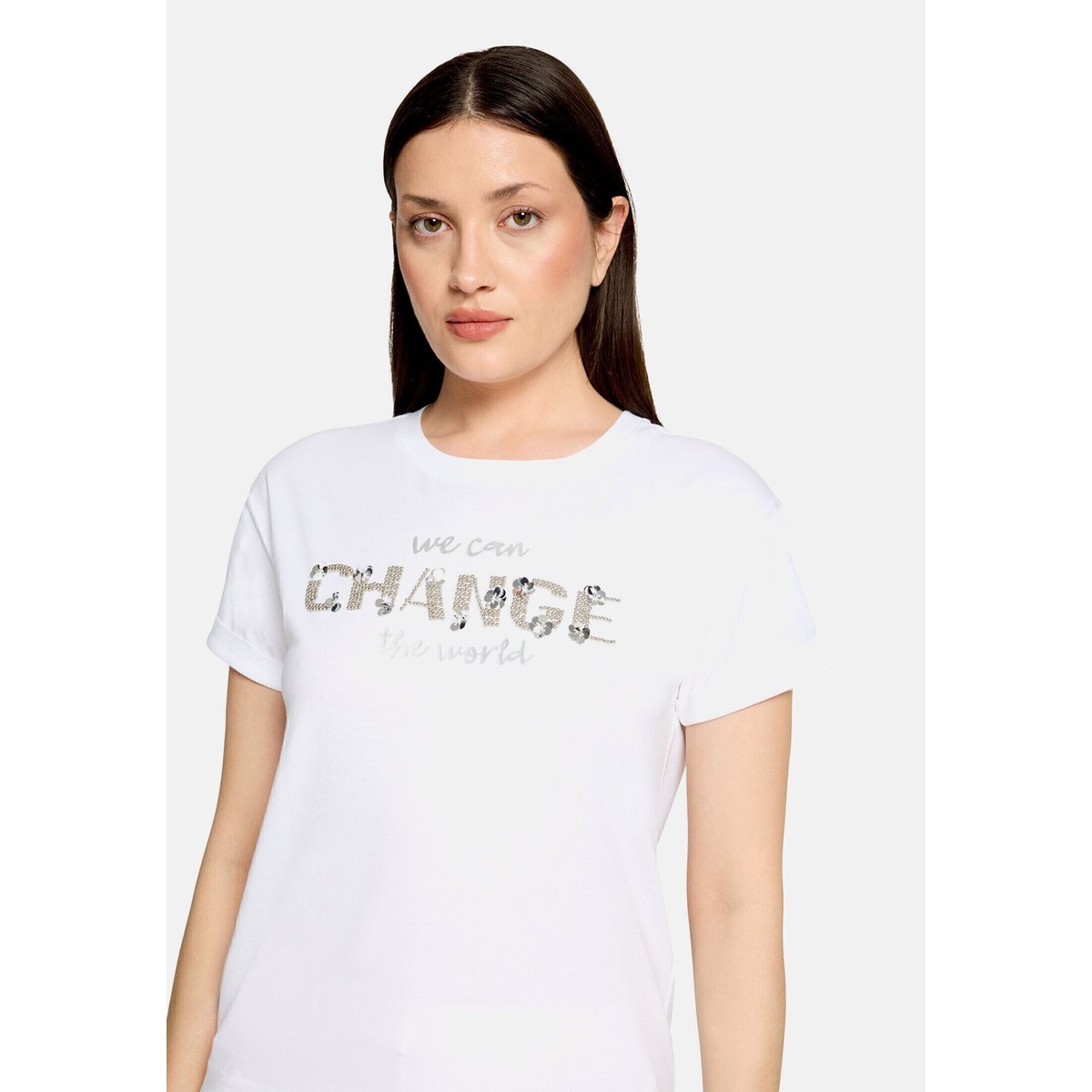 Haut casual à broderies patch white/silver, BETTY & CO