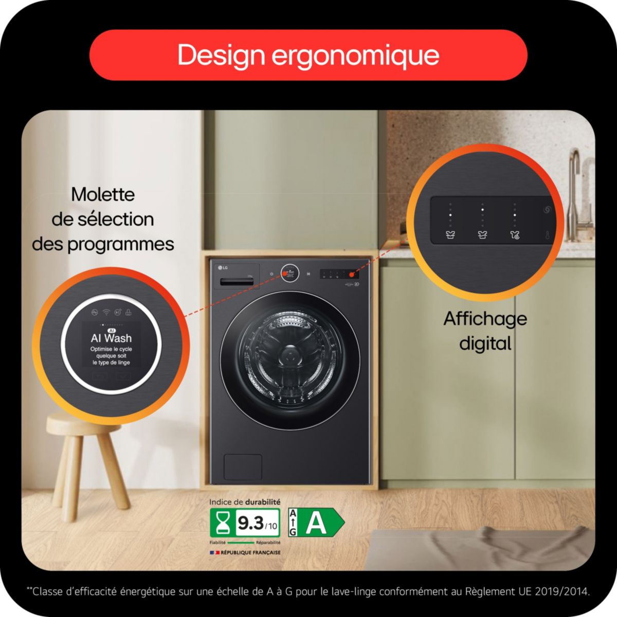 Lave linge hublot F20F12BST couleur unique, LG