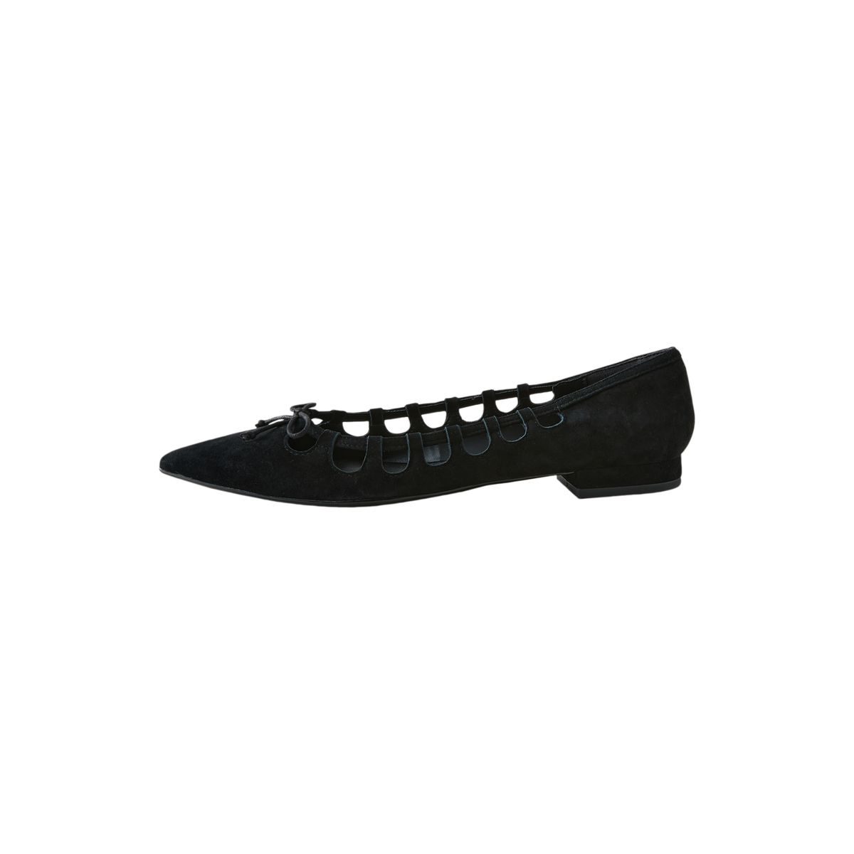 Chaussures en cuir à découpes et bout pointu noir, NEXT