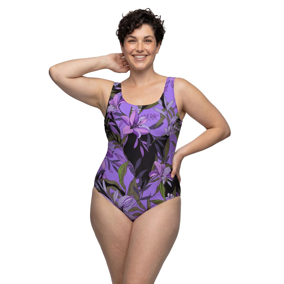 Maillot de bain motif lys noir, ULLA POPKEN