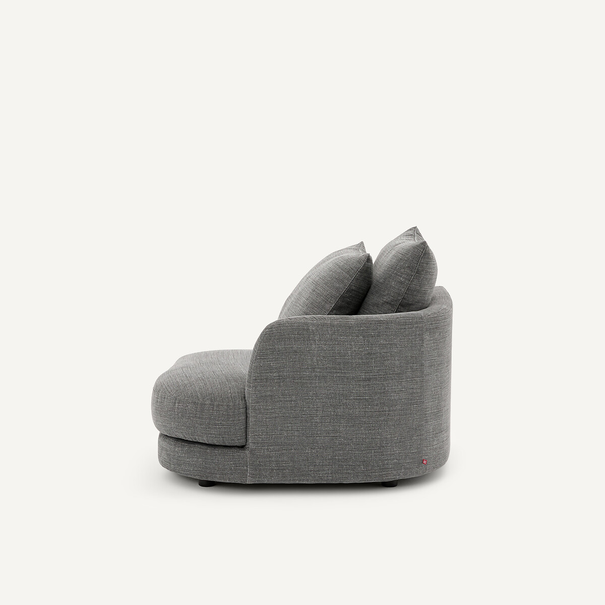 Demi-canapé droit, arrondi, modulable en coton et lin, TIBERIO anthracite, AM.PM