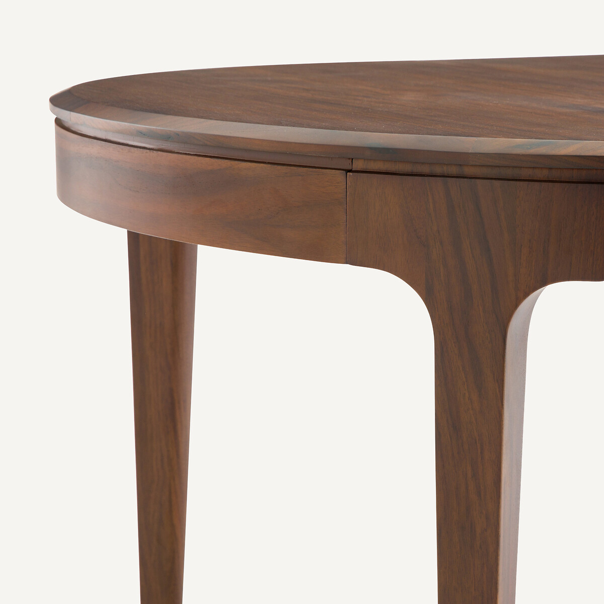 Table ronde extensible, en noyer et plaqué noyer, 4 à 8 couverts, SANARA noyer, AM.PM