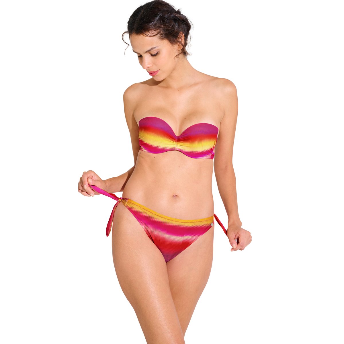Haut maillot de bain bandeau balconnet préformé OSAKA rose, LISCA