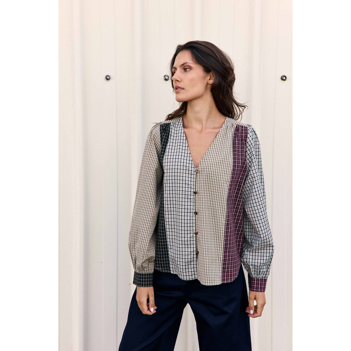 BLOUSE imprimé à carreaux BAILA 55-patch, LA PETITE ETOILE