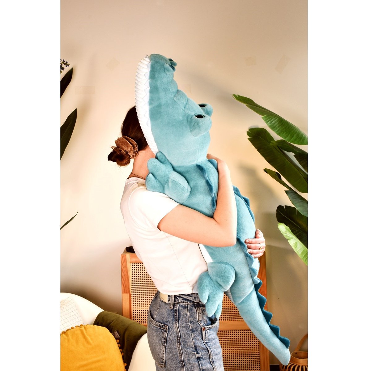 Peluche Crocodile Lagoon 115 cm bleu, HISTOIRE D'OURS