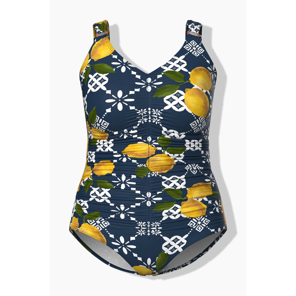 Maillot de bain motif citrons bleu foncé, ULLA POPKEN