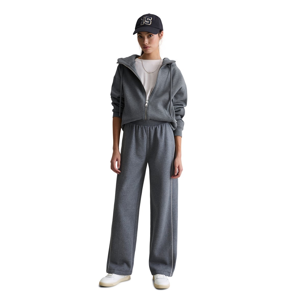 Sweatpants relaxed en mélange de coton organique gris, MARC O’POLO DENIM