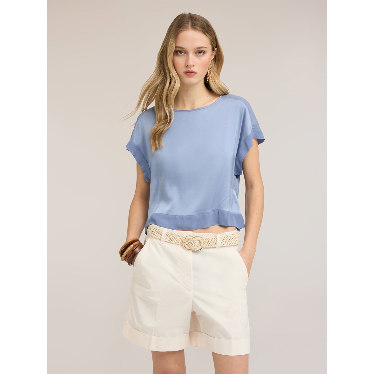 Blouse avec encolure bateau light - blue, MOTIVI