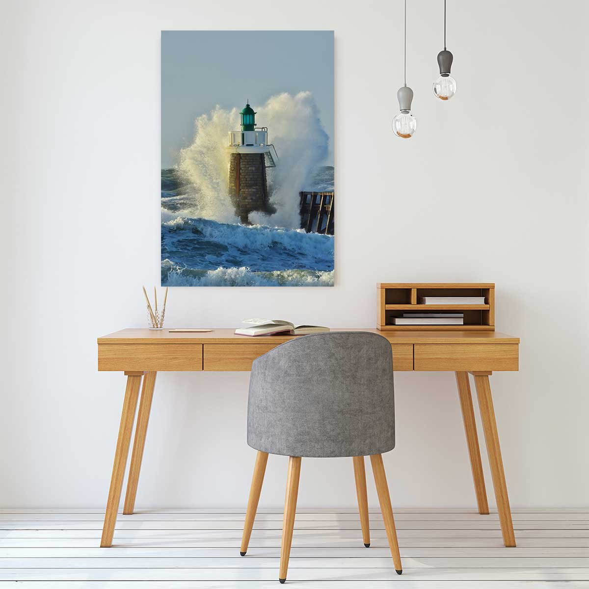 Tableau tempête sur le phare tableau alu dibond, HEXOA
