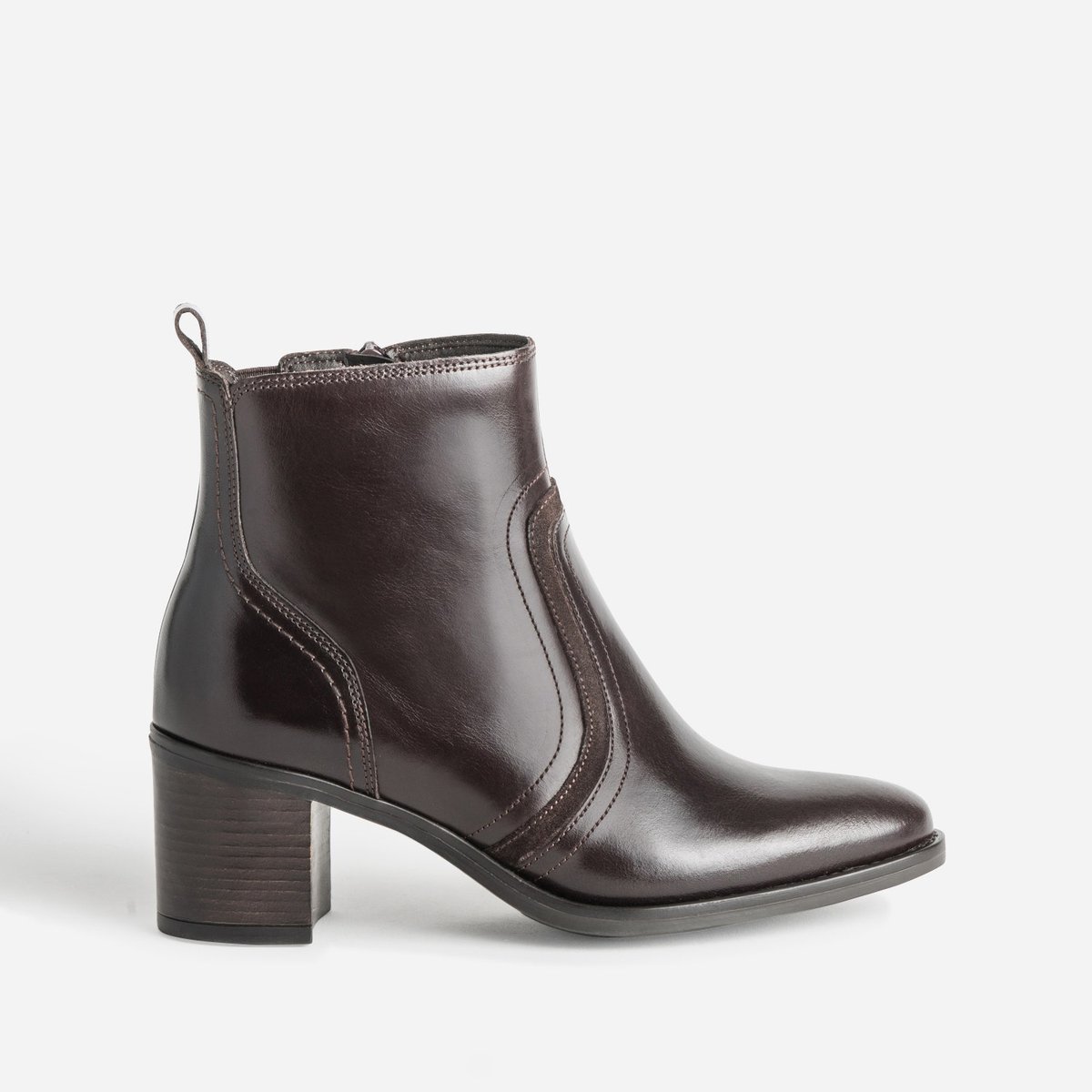 Boots À Talon en cuir NICOLE chocolat, ERAM