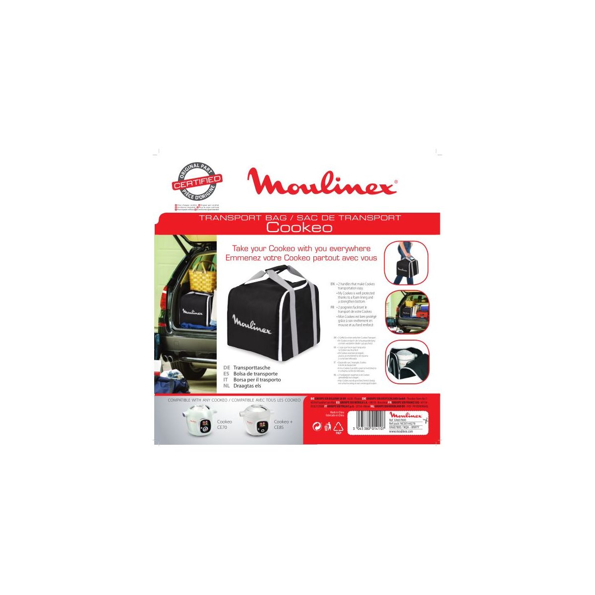 Sac transport Cookeo XA607800 noir, MOULINEX