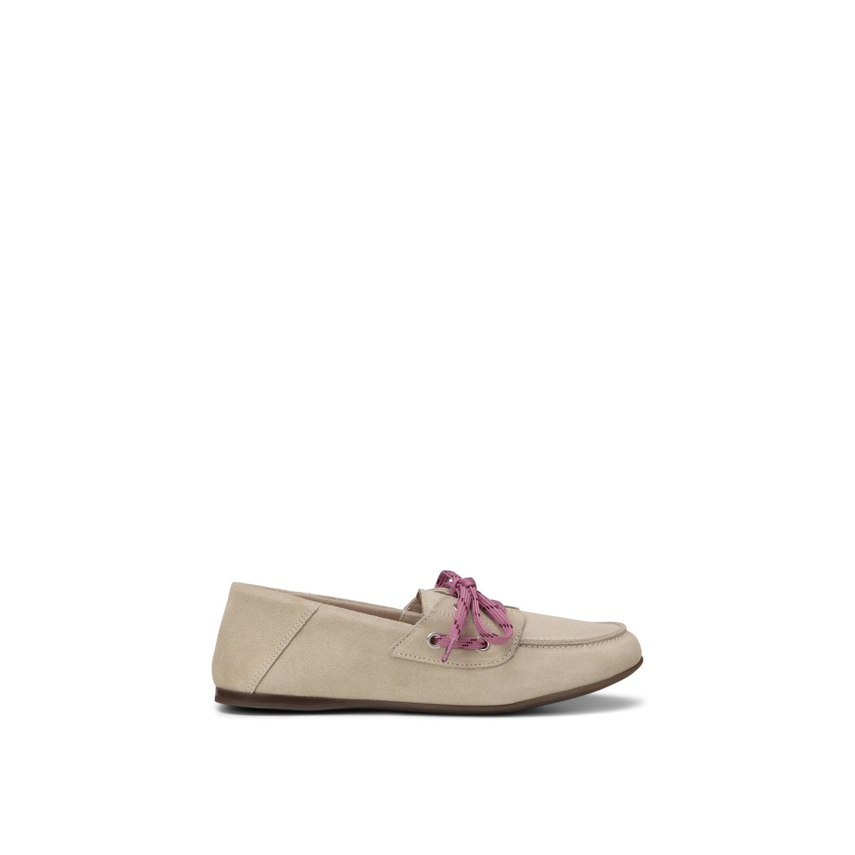 Chaussure bateau modèle Siana en cuir velours doux beige, MARC O'POLO