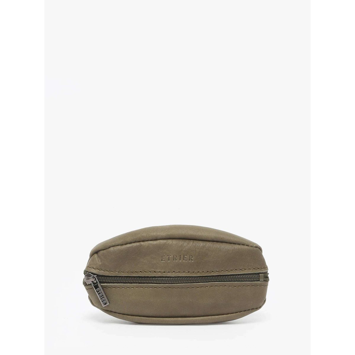 Porte-monnaie Oil cuir kaki, ETRIER