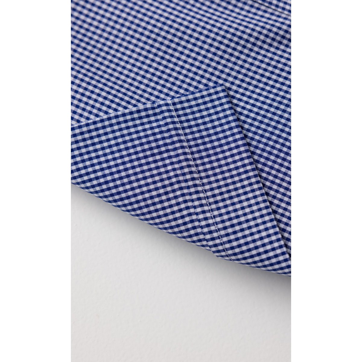 Chemise Confort fit manches courtes easy care à carreaux vichy bleu marine, ACROSS