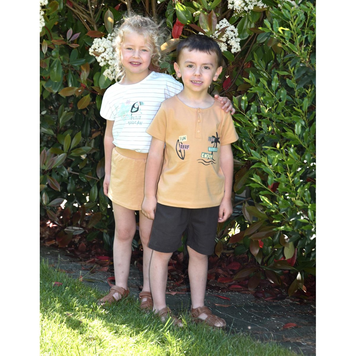 T-shirt manches courtes rico beige, SUCRE D'ORGE