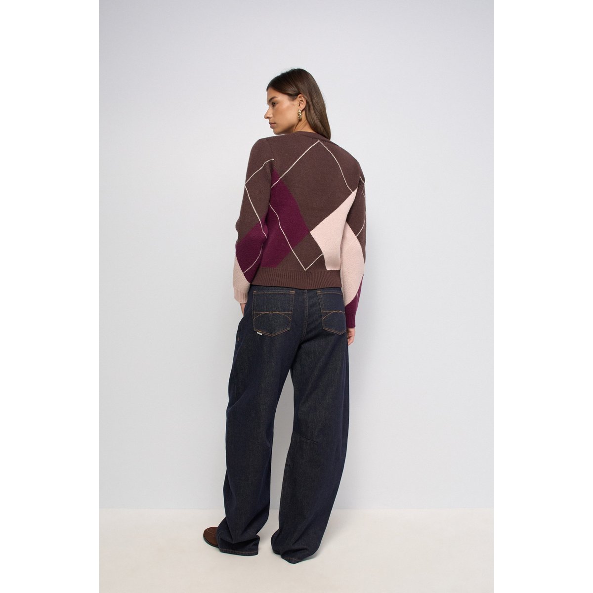 CARDIGAN À MOTIF GÉOMÉTRIQUE marron, SALSA JEANS