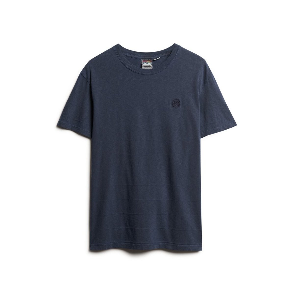 T-shirt Vintage texturé en coton bio bleu marine éclipse, SUPERDRY