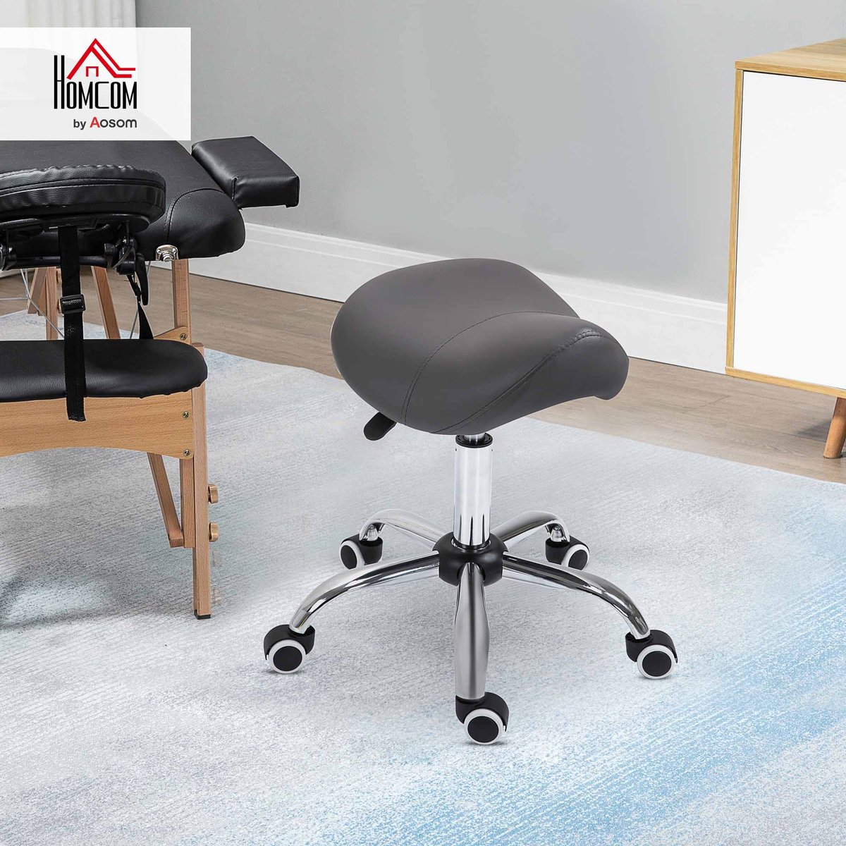 Tabouret de salon Métal Gris gris, HOMCOM