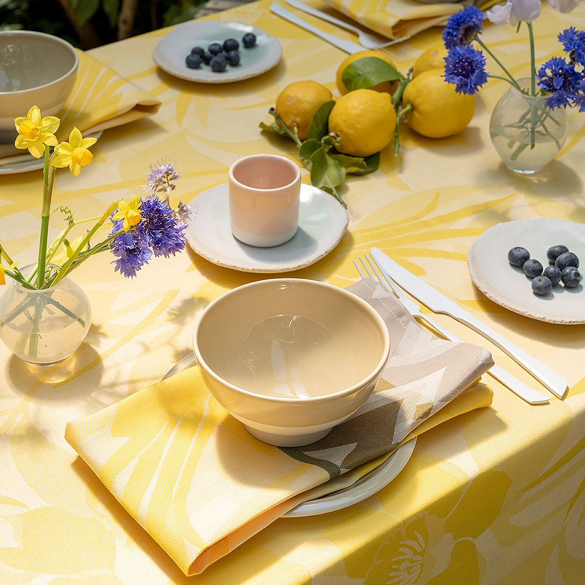 Lot de 2 serviettes en Coton, LA VIE EN VOSGES soleil, LE JACQUARD FRANCAIS