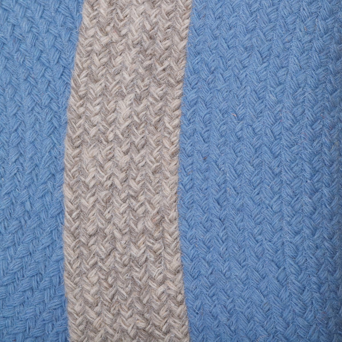 Tapis laine rond NOLAN bleu / lin, NATTIOT