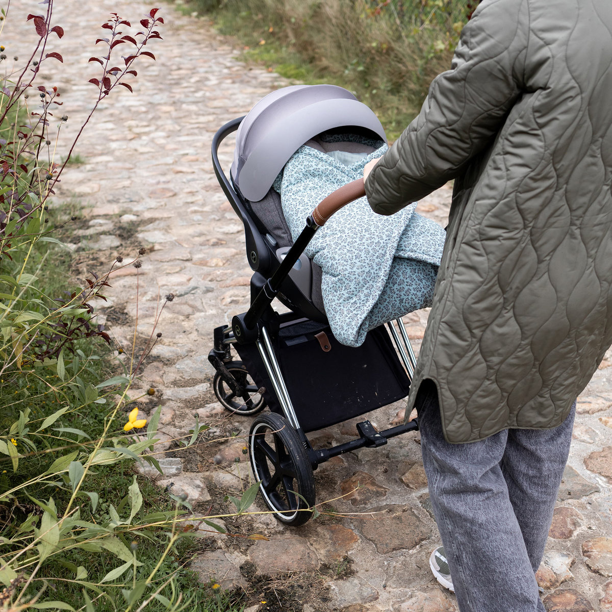 Nid d'ange bébé poussette et siège auto hiver - Teddy bien chaud heidi opalin, BEMINI