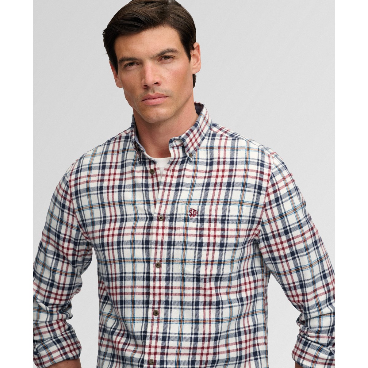 Chemise Lumberjack en Coton à Manches Longues carreaux oregon blanc, SUPERDRY