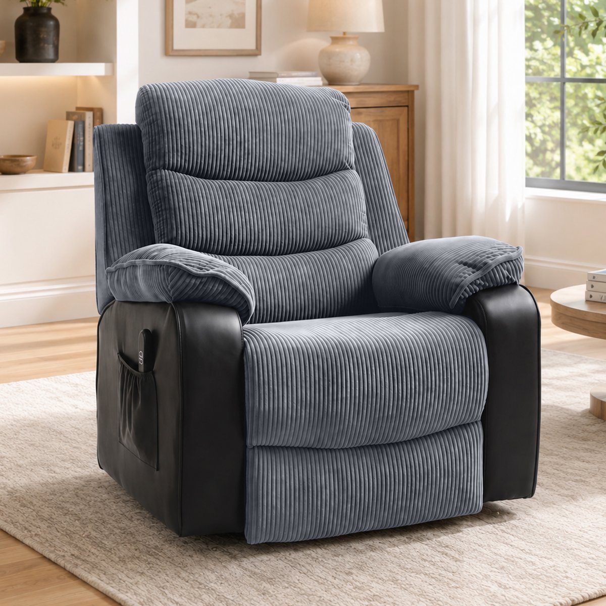 Fauteuil releveur multifonctionnel Velours gris foncé, HOMCOM
