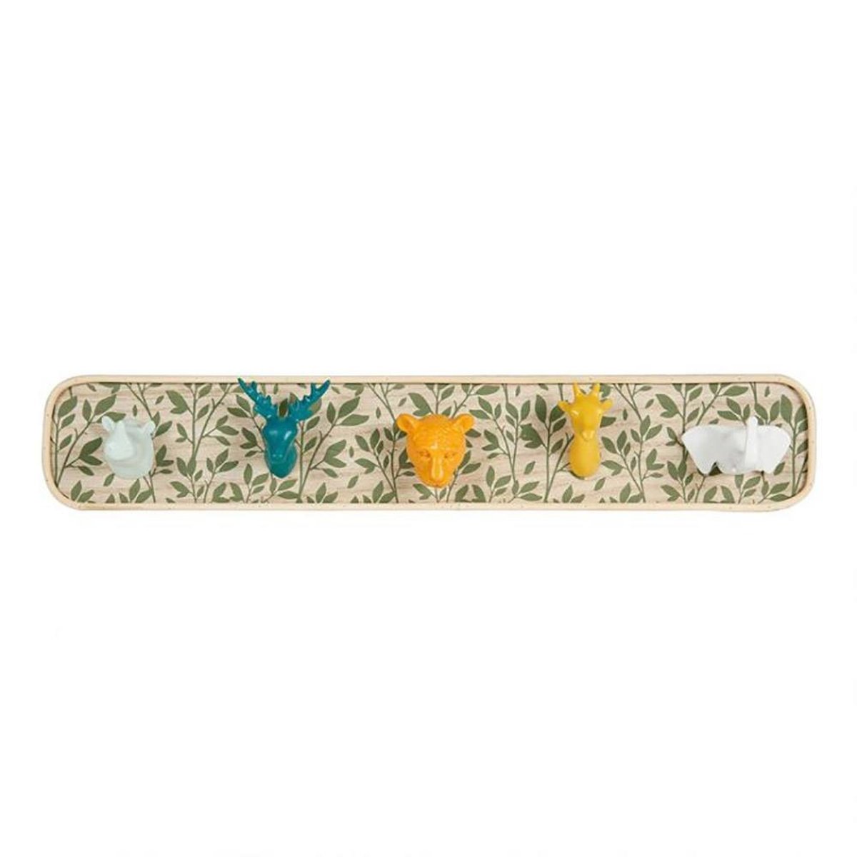 Patère 5 têtes animaux beige, DECORATIE