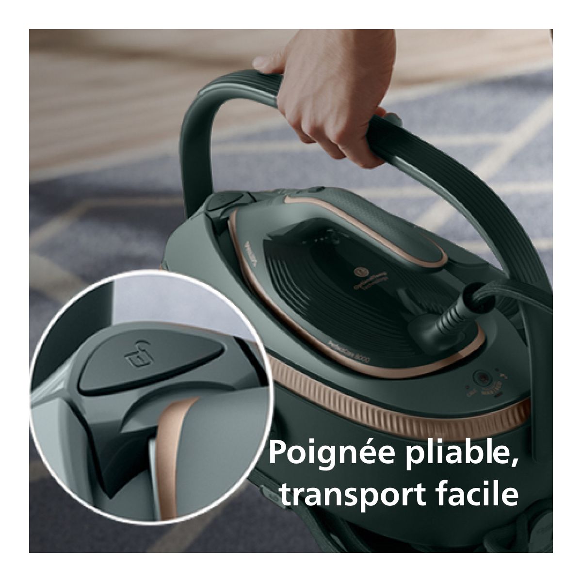 Centrale vapeur PSG8200/70 Série 8000 Vert foncé/Rose Gold 1.4L, 9 bars couleur unique, PHILIPS