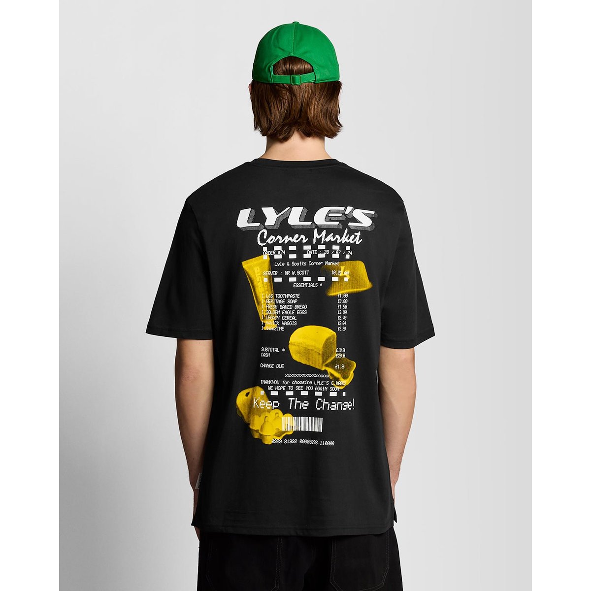 T-shirt imprimé dos graphique noir jais, LYLE & SCOTT