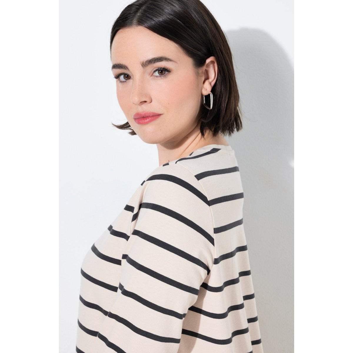 T-shirt rayé, coupe Classic Fit champagne clair, ULLA POPKEN