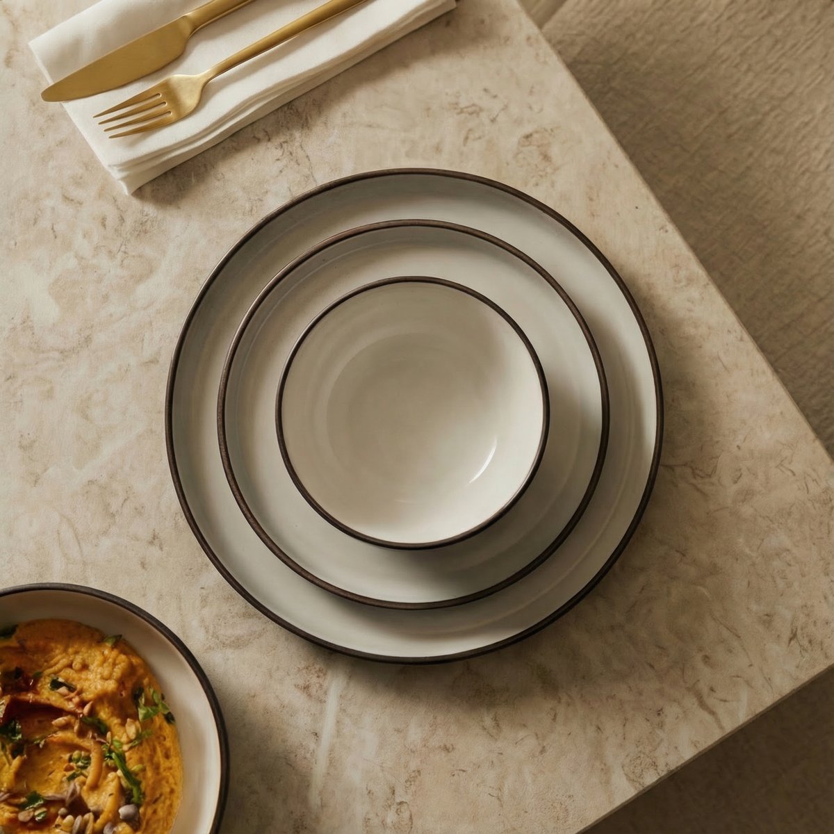 Set de 16 pièces de vaisselle en grès L27 KARLSTAD noir, SIA DECO