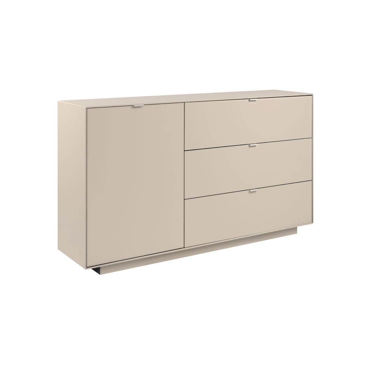 Buffet 1 porte, 3 grands tiroirs VIKA beige, CALICOSY