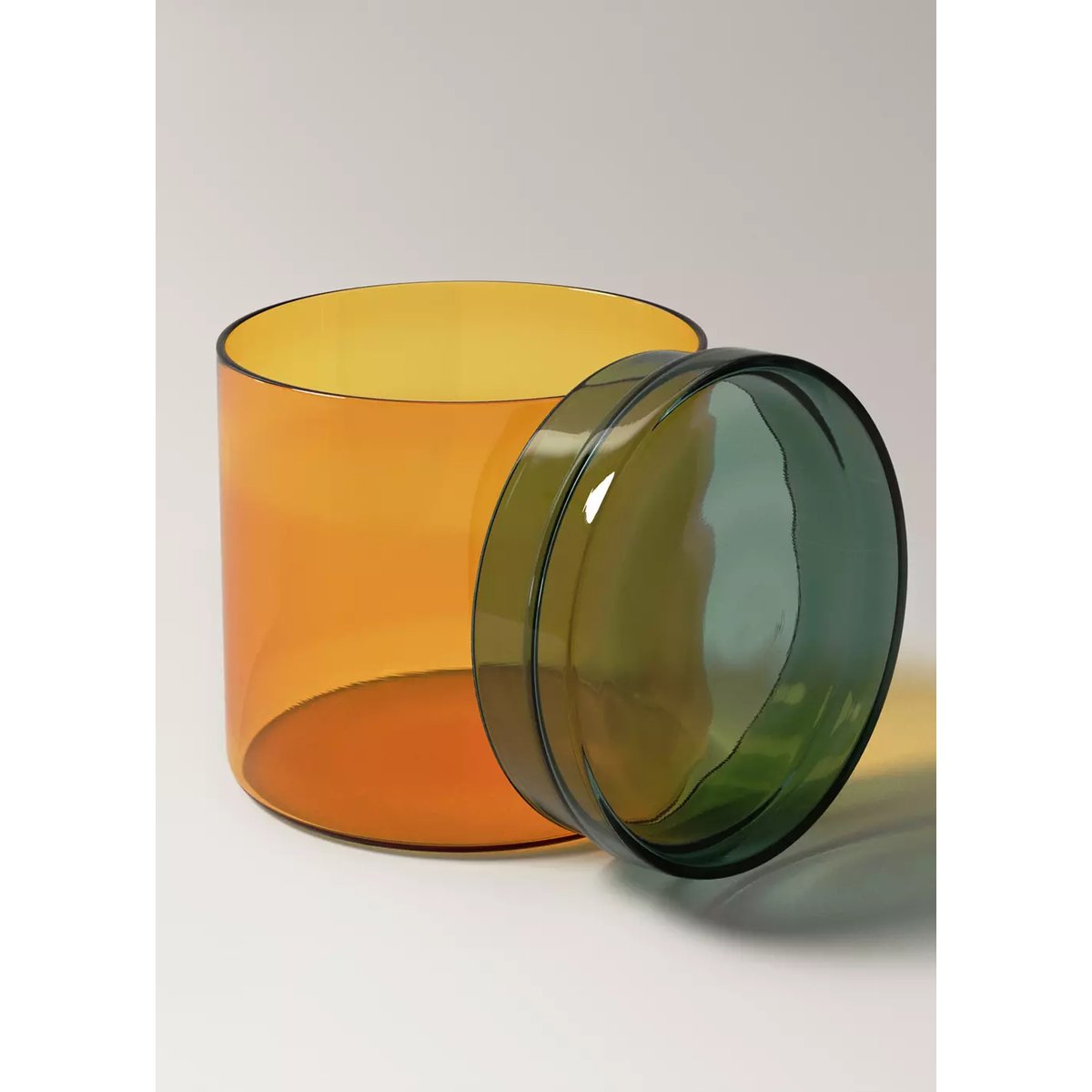 Bocal en verre bicolore orange, MANGO HOME