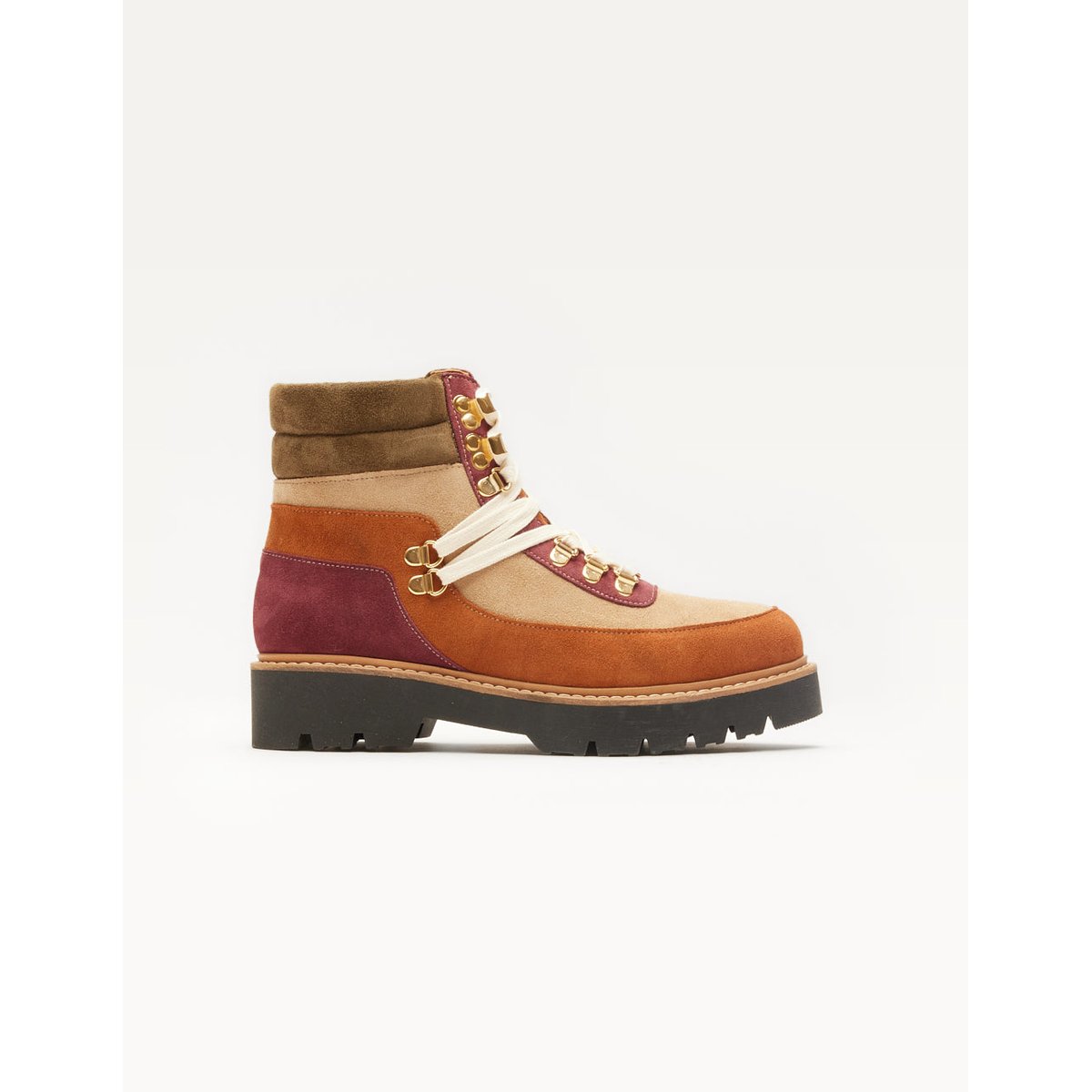 Bottines à lacets TALIE cognac beige bordeaux, ODAJE