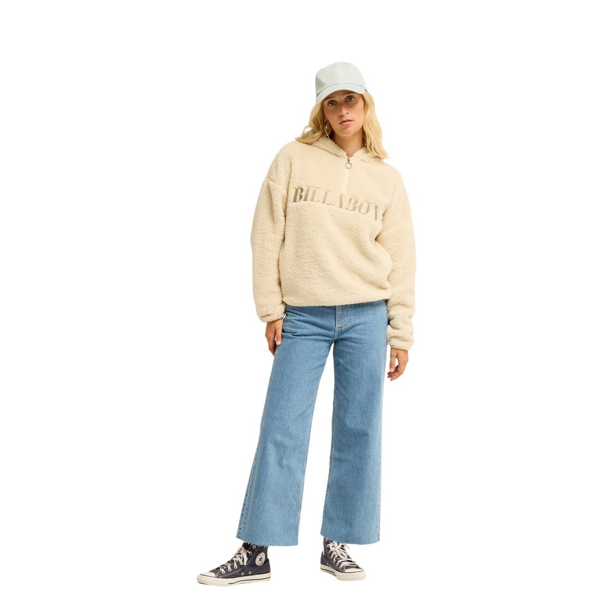 Polaire sherpa demi-zip READY TO GO blanc white cap, BILLABONG