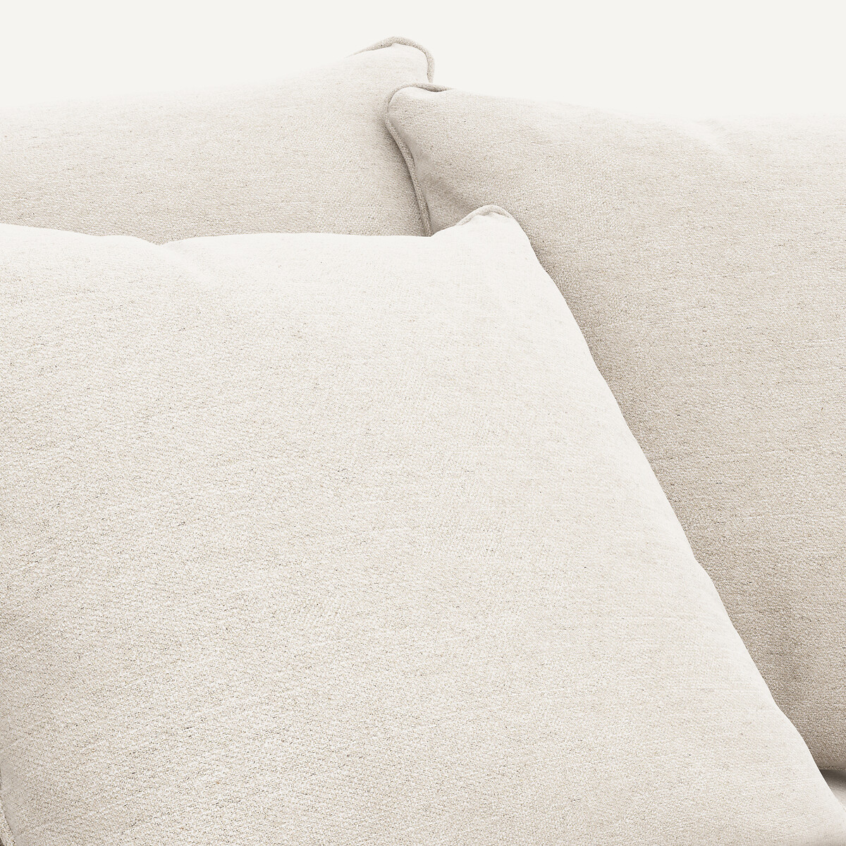 Kompaktes, umwandelbares, 3-sitziges Sofa aus meliertem Stoff, LAZARE elfenbein, AM.PM
