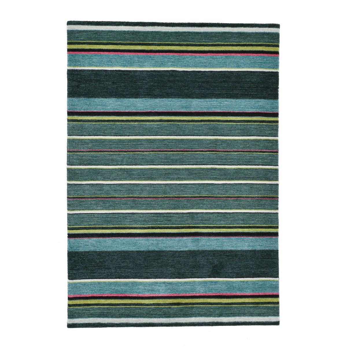 Tapis en laine vierge tissé à la main vert, THEKO