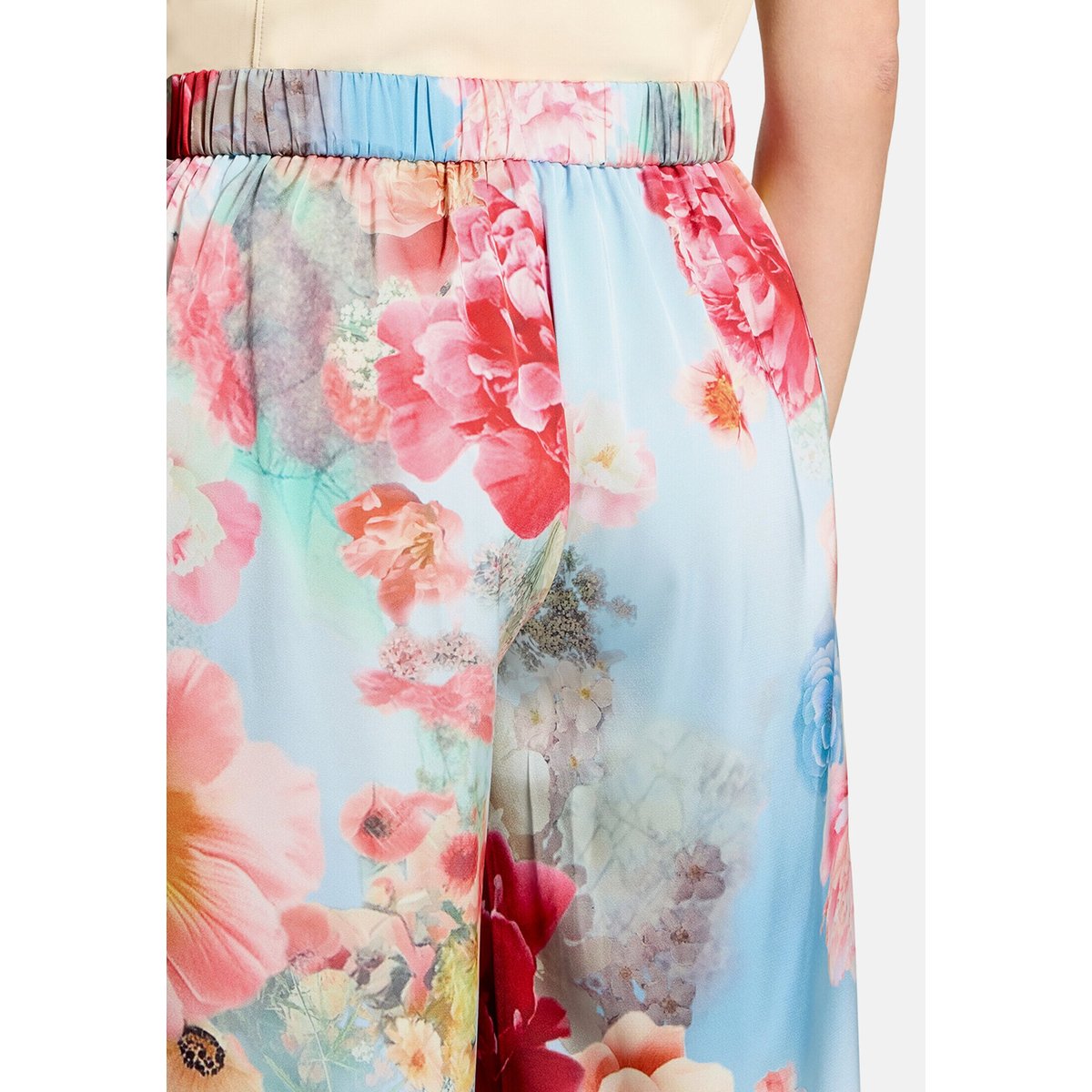 Pantalon Marlene à imprimé à fleurs blue/rosé, VERA MONT