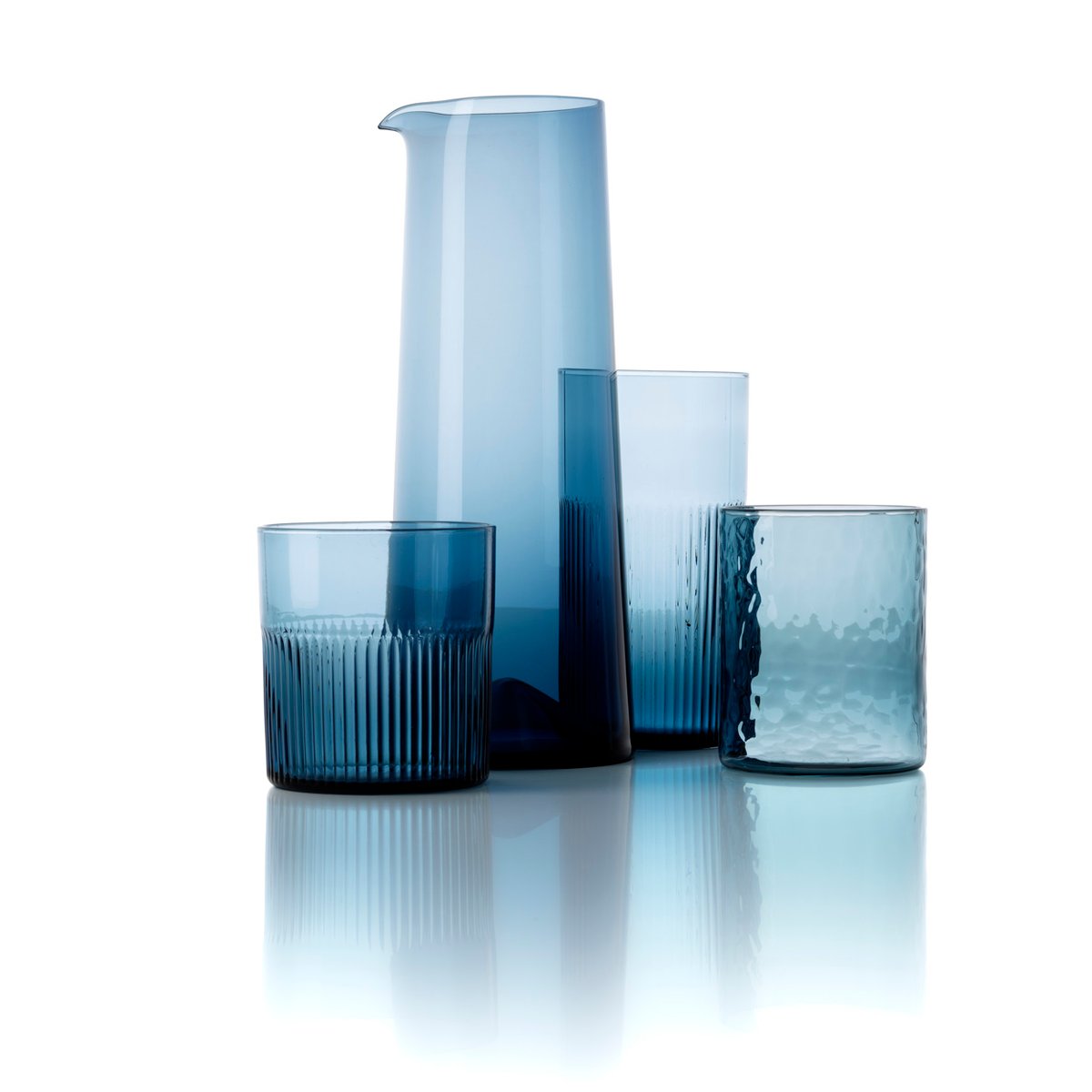 Carafe en verre AZURE indien bleu, BAZAR BIZAR