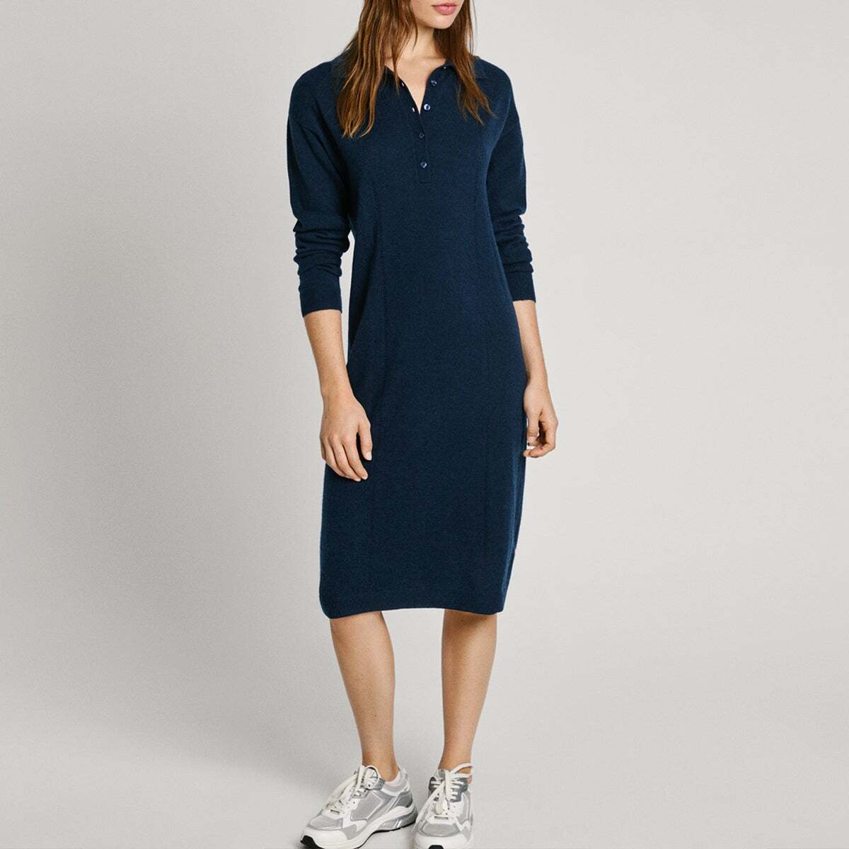 Robe Midi À Col Polo bleu dulwich, PEPE JEANS
