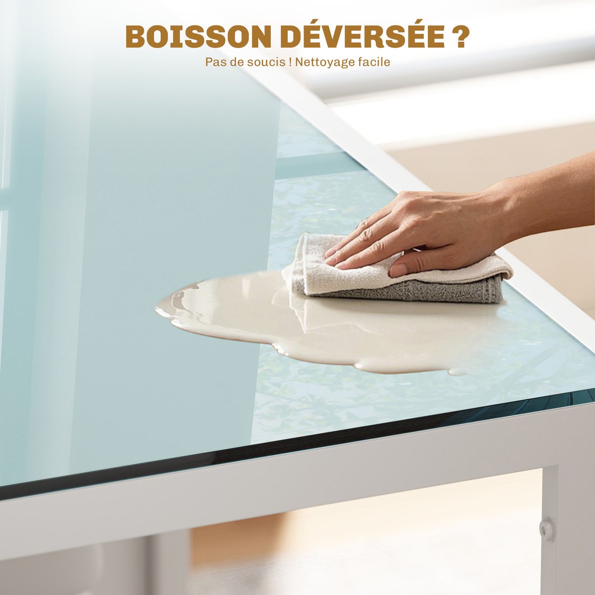 Ensemble de table à manger Métal Blanc blanc, HOMCOM