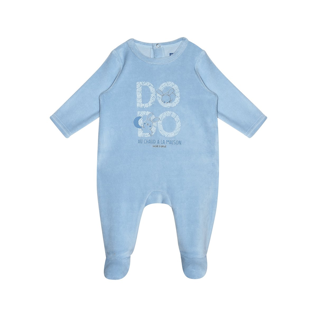 Dors bien redwan velours rase pont dos bebe bleu, SUCRE D'ORGE