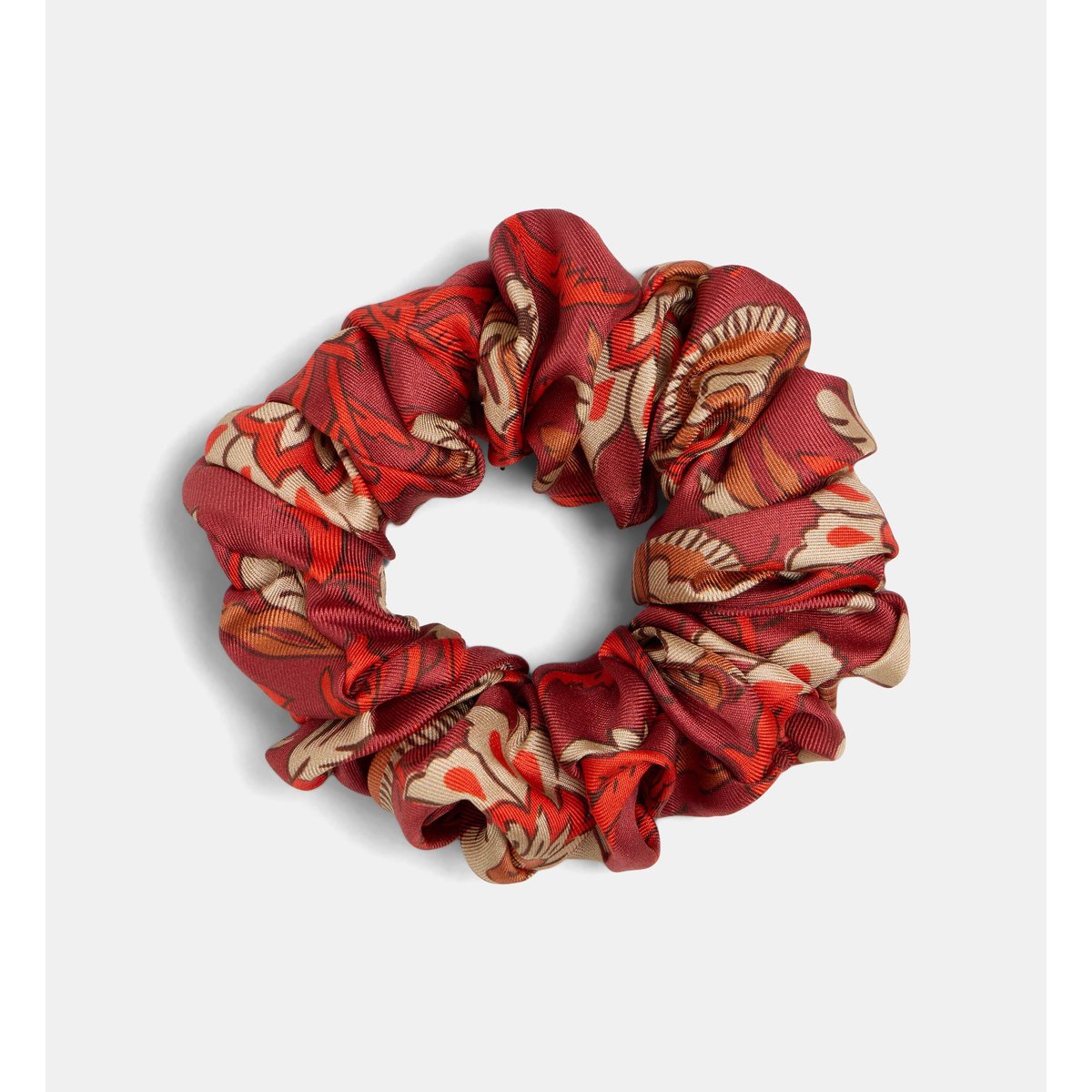 Chouchou lolita c en soie motif floral bordeaux, GALERIES LAFAYETTE